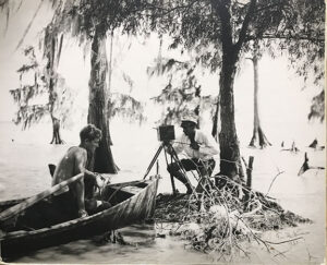 Swamp Movies, Man in Canoe and Man with Camera, Louisiana, 1933